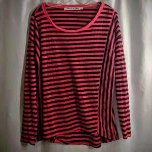 Michael Stars | Striped Red & Black Loose-Fit Top